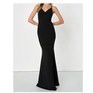 Lulus Black Cutout Gown, Size L